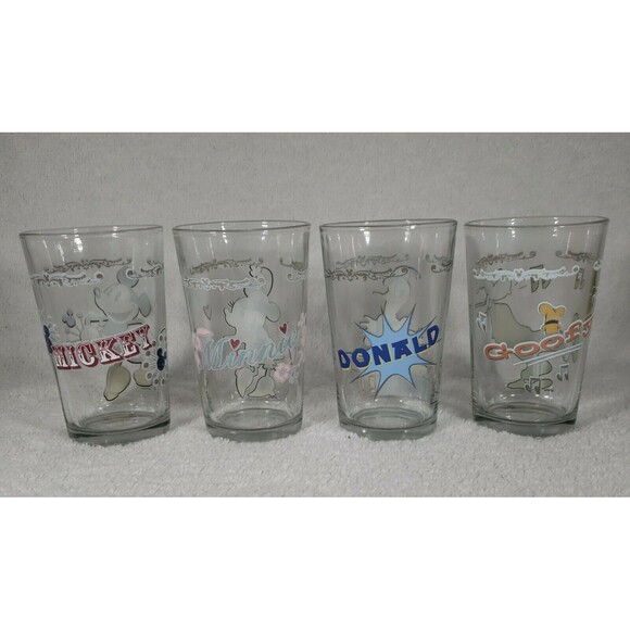 Disney Mickey Mouse Minnie Donald Duck Goofy Vintage Juice Glasses Rare Uncommon - Picture 7 of 12